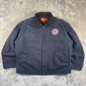 Corner stone Airport Fire Canvas Chore Jacket Men's Size 2XL American USA